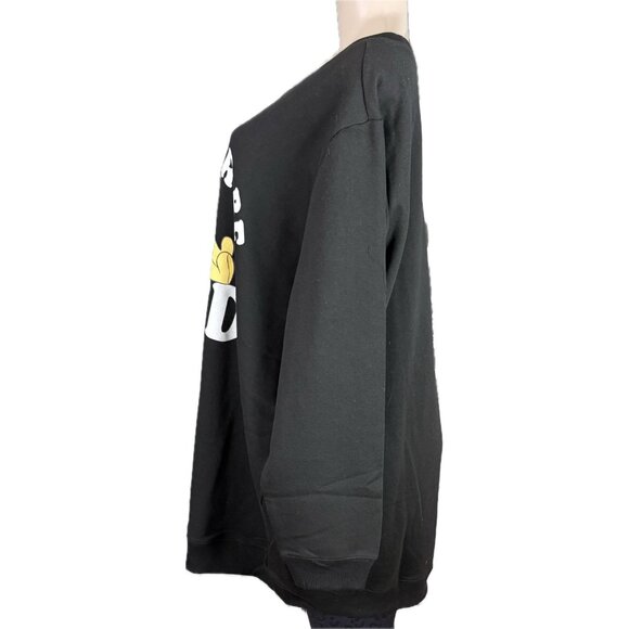 Disney 2X Black Winnie The Pooh Rather Be In Bed Graphic Long Sleeve Sweatshirt - Picture 5 of 6